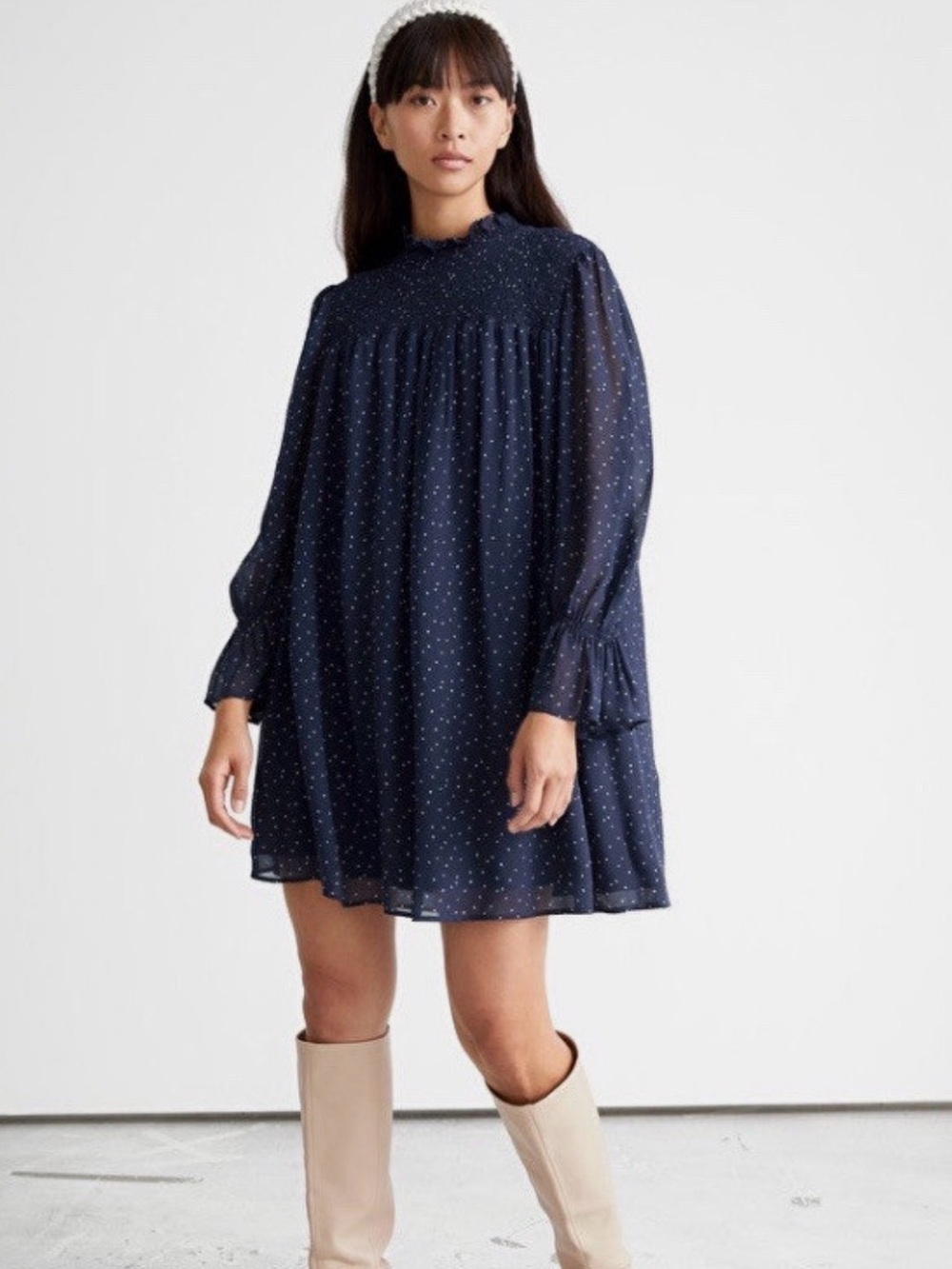 & Other Stories Polka DotMini Dress - Picture 2 of 9